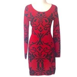 Red Body Sweater Dress Size M